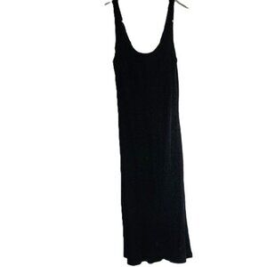 Ralph Lauren NWOT Black Velvet Sleeveless Tank Midi Y2K Evening Bodycon Dress 8